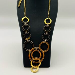 Avon Gold Circle Statement Necklace